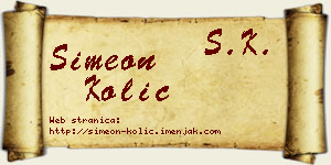 Simeon Kolić vizit kartica